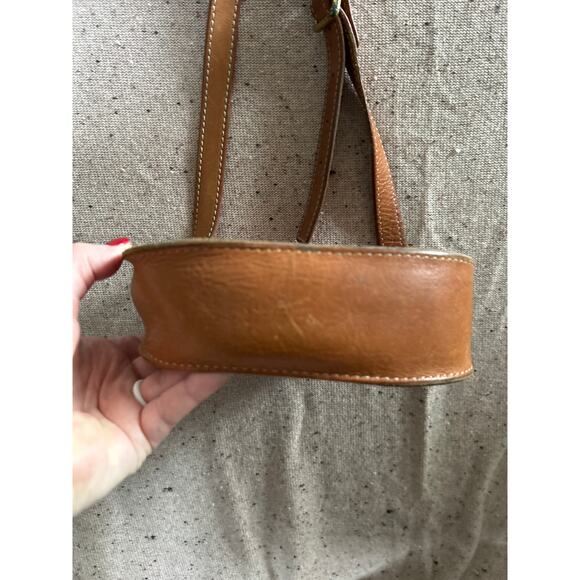 Vintage Fossil Turn Lock Brown Leather Crossbody VTG Flaw - Picture 4 of 9